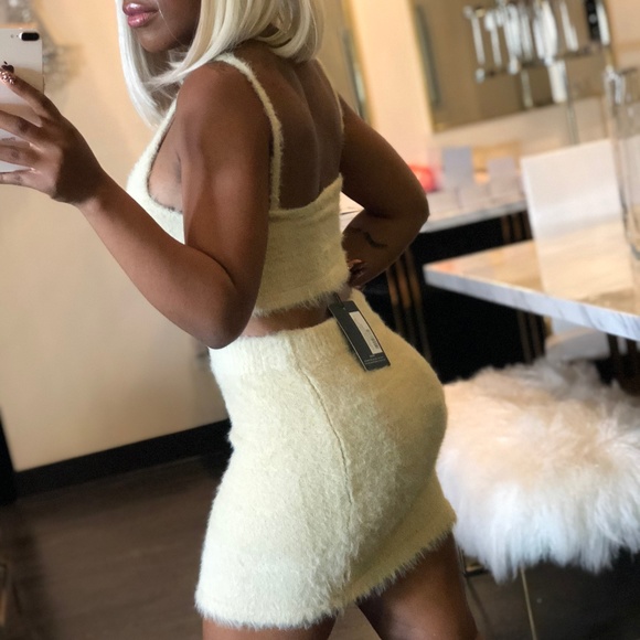 Fluffy Crop Top and Matching Skirt - Picture 3 of 3